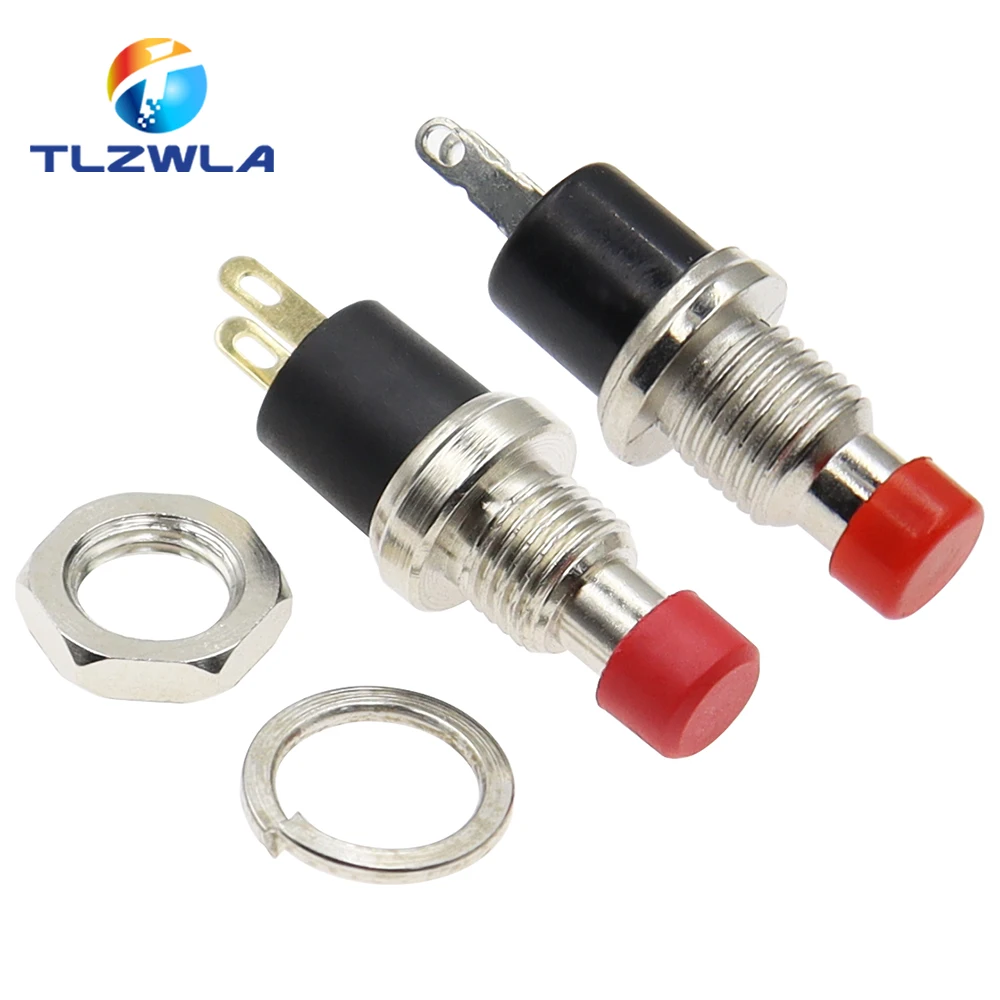 6PCS PBS-110 7MM Momentary Push Button Switch Press The Reset Switch Momentary ON OFF Push Button Micro Switch Normally Open NO