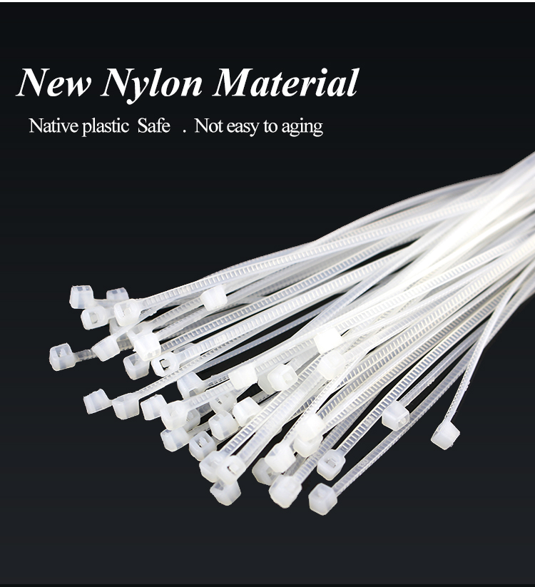 Cable Ties Self Locking Nylon Cable Zip Ties 100pcs Plastic Colored Cable Zip Tie Wrap Bundle Ties White