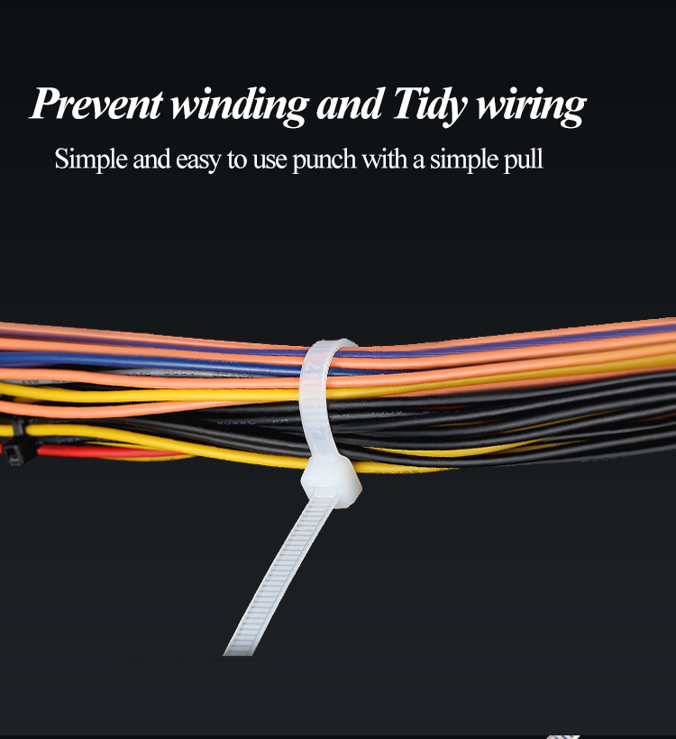 Cable Ties Self Locking Nylon Cable Zip Ties 100pcs Plastic Colored Cable Zip Tie Wrap Bundle Ties White