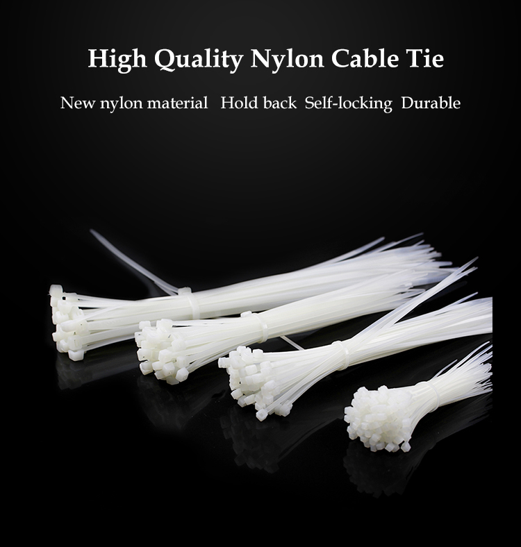 Cable Ties Self Locking Nylon Cable Zip Ties 100pcs Plastic Colored Cable Zip Tie Wrap Bundle Ties White