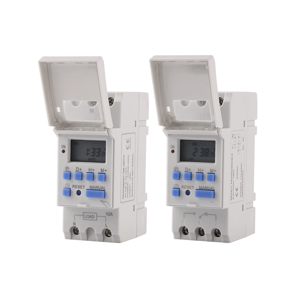 1pc Electronic Weekly 7 Days Programmable Digital Timer Switch Relay Control 220V 230V 10A Din Rail THC15A