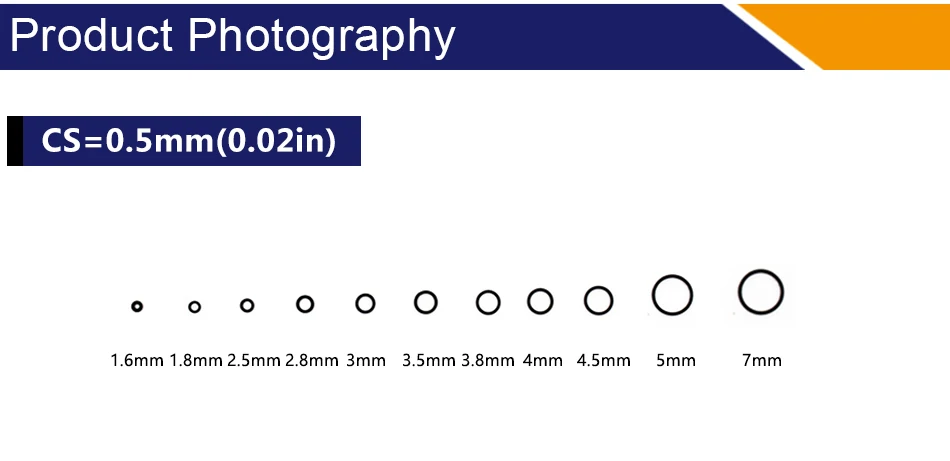 Nitrile Rubber 50PCS/Lot Black NBR Thickness CS0.3/0.4/0.5/0.6/0.7/0.8/0.85mm ORing Gasket Waterproof Small Watch Ring