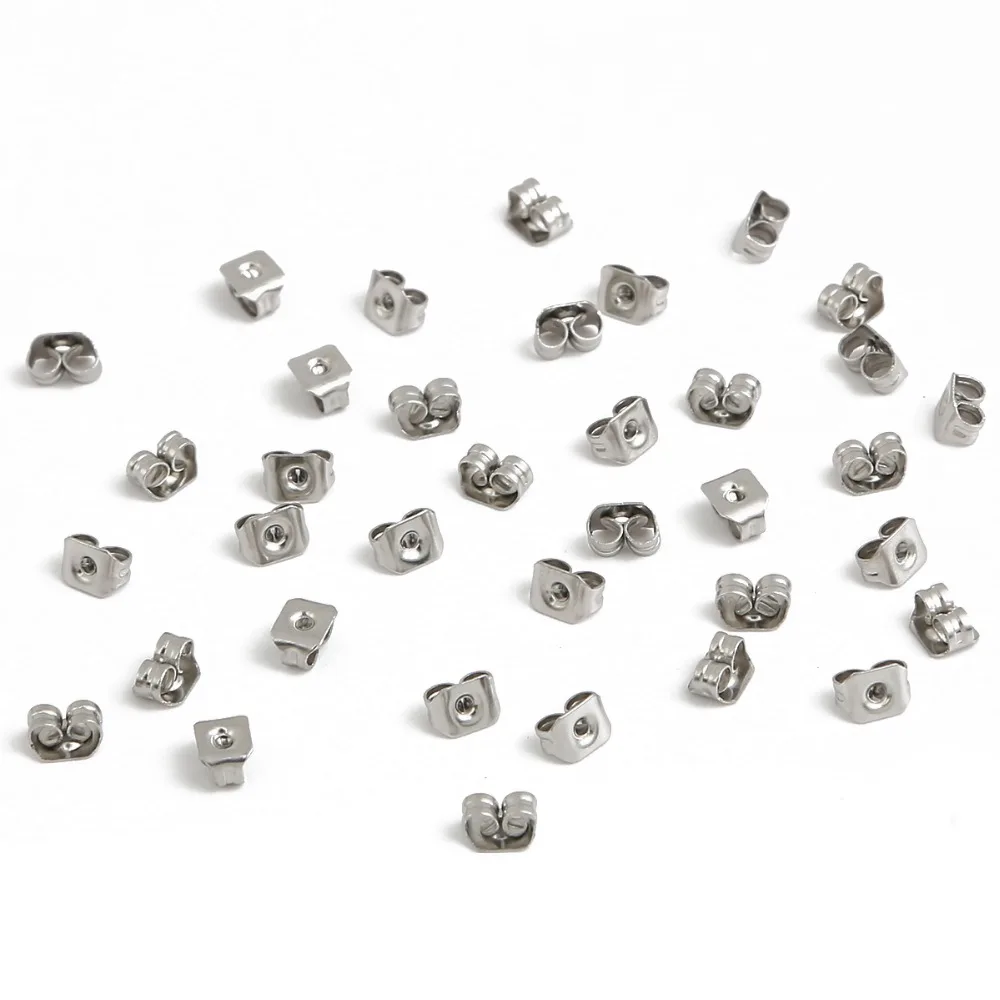 100-200pcs Stainless Steel Blank Post Flat Earring Stud Base Pins Earrings Earplug For DIY Earrings Jewelry Making Accessories