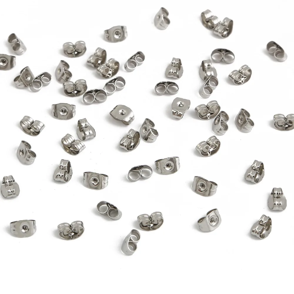 100-200pcs Stainless Steel Blank Post Flat Earring Stud Base Pins Earrings Earplug For DIY Earrings Jewelry Making Accessories