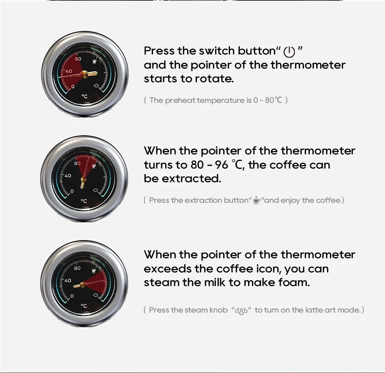 HiBREW Espresso Coffee machine Cafetera Semi Automatic Coffee Maker 20Bar Visual Temperatura H5A