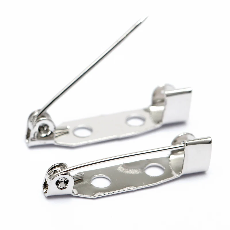 50pcs 15/20/25/32/38/40/45mm Brooch Base safety Pins clasps Jewelry Findings Making Clip Catch Pin Back Brooch