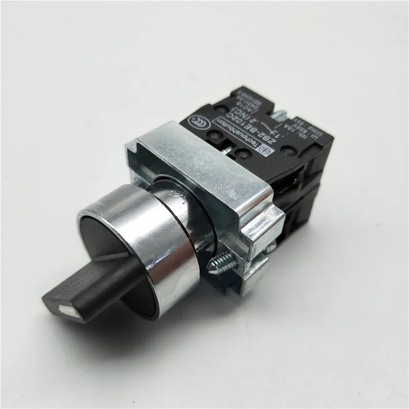 22mm XB2-BD21 BD23 BD25 BD33 BD45 BD53 1NO/2NO/1NO1NC 2/3 Position Self Locking / Self Resetting Selector Knob Switch