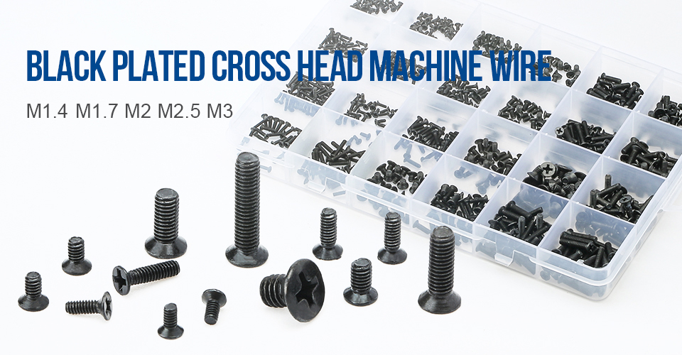 720pcs countersunk flat head phillips small mini screw set m1.4 m1.7 m2 m2.5 m3 carbon steel computer notebook laptop screws kit