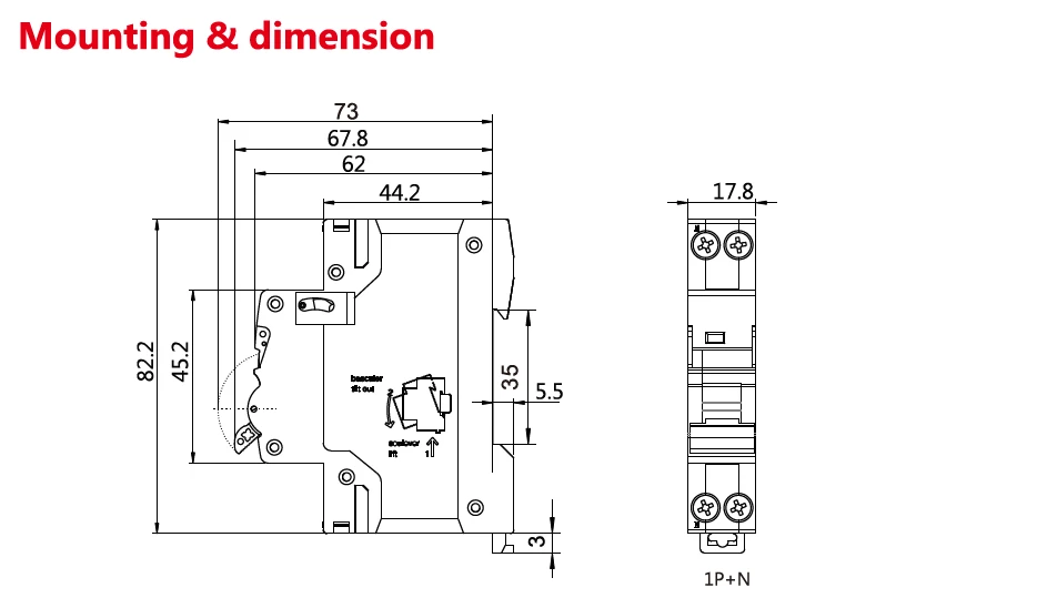 GEYA GYM9N 1P+N MCB DPN 6A 10A 16A 20A 25A 32A 40A 220V AC Mini Circuit Breaker B Curve C Curve