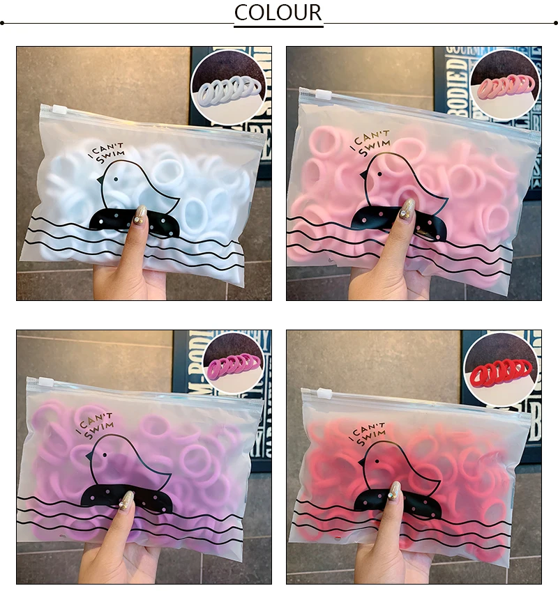 50pcs/Set Girls Colorful Nylon Small Elastic Hair Bands Children Ponytail Holder Scrunchie Headband Kids Hair Accessories