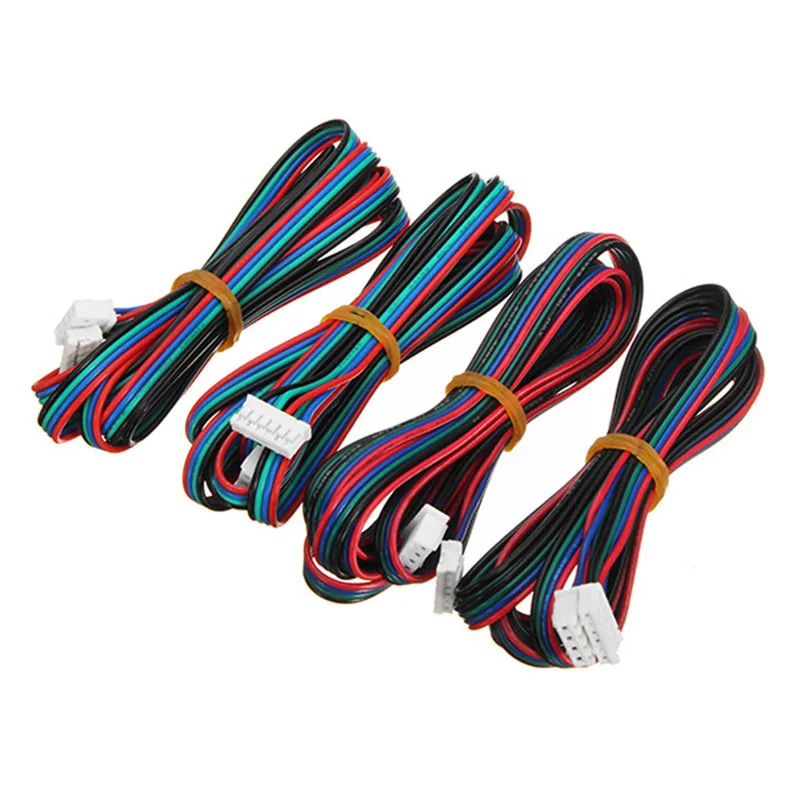 4pcs 100/200/300cm 4pin to 6pin XH2.54 NEMA 17 Stepper Motor Cable AWG26 DuPont Line For 3D Printer 42 Stepper Motor