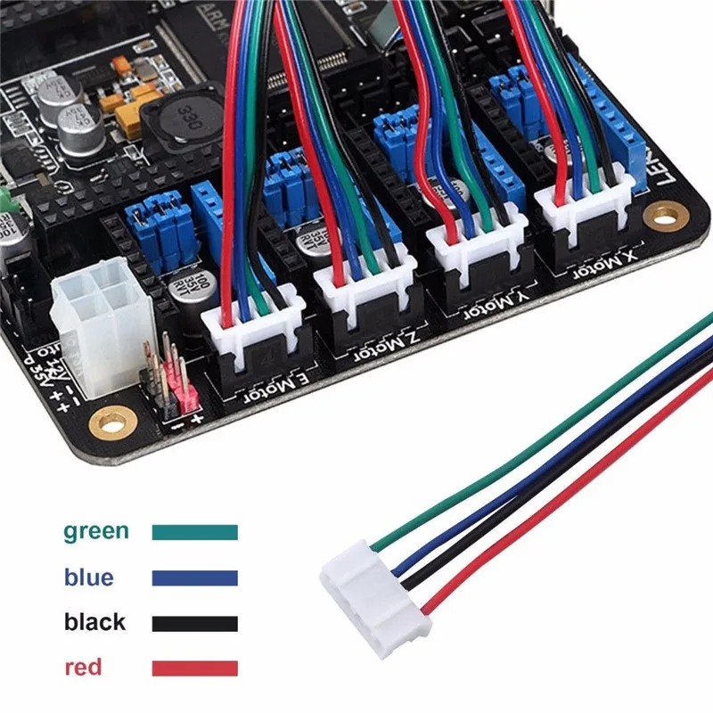 4pcs 100/200/300cm 4pin to 6pin XH2.54 NEMA 17 Stepper Motor Cable AWG26 DuPont Line For 3D Printer 42 Stepper Motor