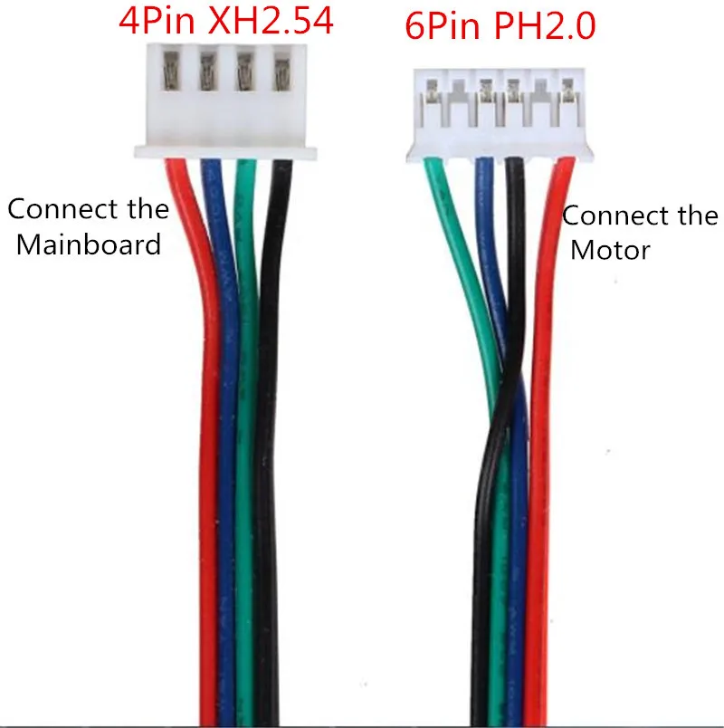 4pcs 100/200/300cm 4pin to 6pin XH2.54 NEMA 17 Stepper Motor Cable AWG26 DuPont Line For 3D Printer 42 Stepper Motor