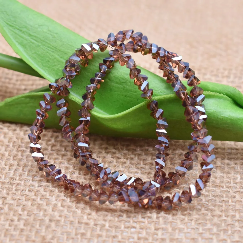 Yanqi 38 Color High quality Triangle Crystal Beads 4mm 130pcs Loose Crystal Glass Beads For Jewelry Making DIY Earring Necklace