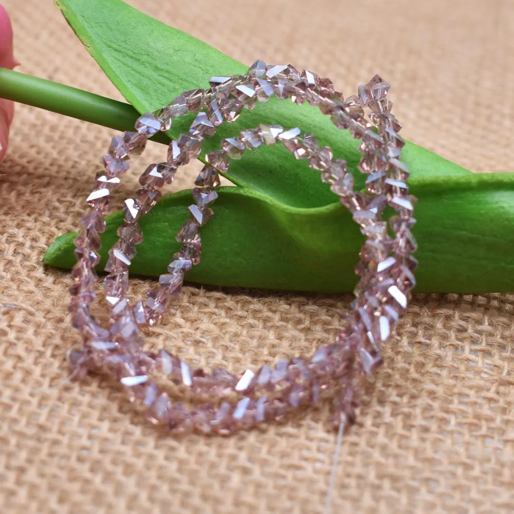 Yanqi 38 Color High quality Triangle Crystal Beads 4mm 130pcs Loose Crystal Glass Beads For Jewelry Making DIY Earring Necklace