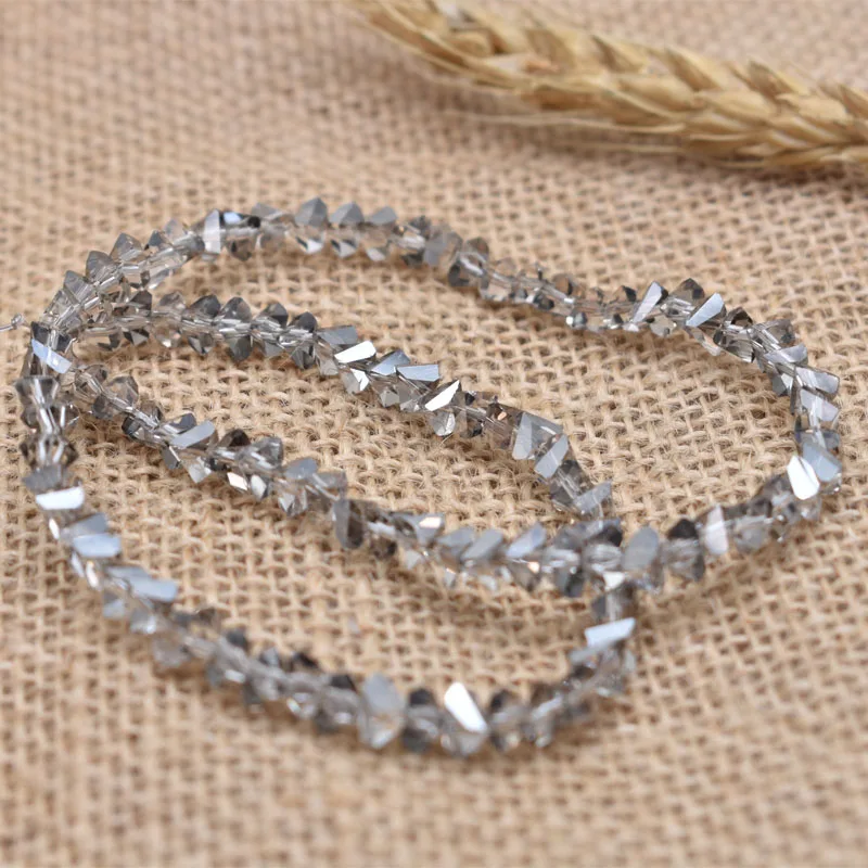 Yanqi 38 Color High quality Triangle Crystal Beads 4mm 130pcs Loose Crystal Glass Beads For Jewelry Making DIY Earring Necklace