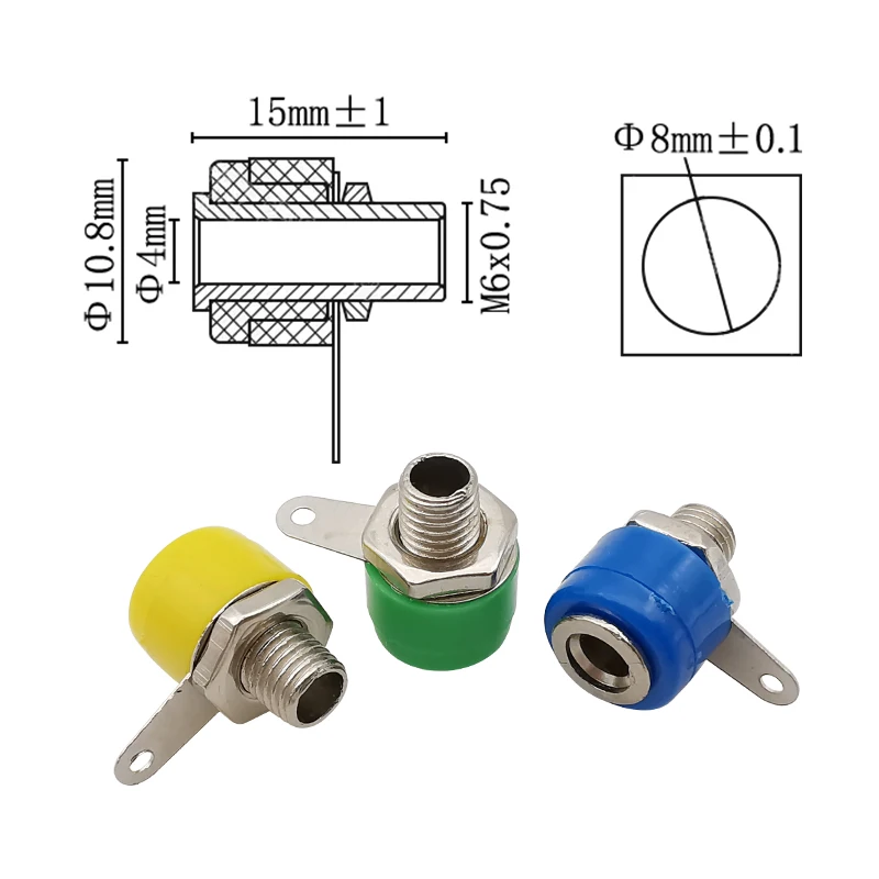 4mm Banana Socket Binding Post Connector 4mm Banana Female Jack Terminal DIY Test Plug Adapter Red Black Green Yellow Blue