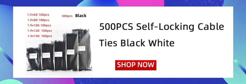 20pcs Plastic Reusable Cable Zip Ties 8*200/250/300/450 Releasable Nylon Adjust Loose Slipknot Recycle Detachable Bundle 5*200