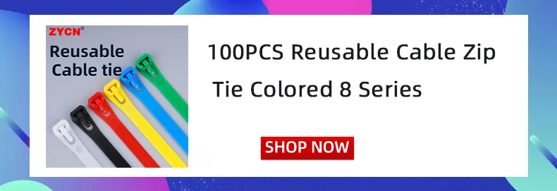 20pcs Plastic Reusable Cable Zip Ties 8*200/250/300/450 Releasable Nylon Adjust Loose Slipknot Recycle Detachable Bundle 5*200