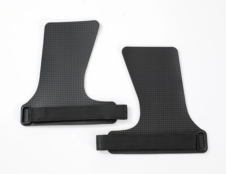 A Pair of Carbon No Finger Hole Hand Grips for Crossfit Pull Ups Cross Training Kettlebell Gymnastics Workout Palm Protector