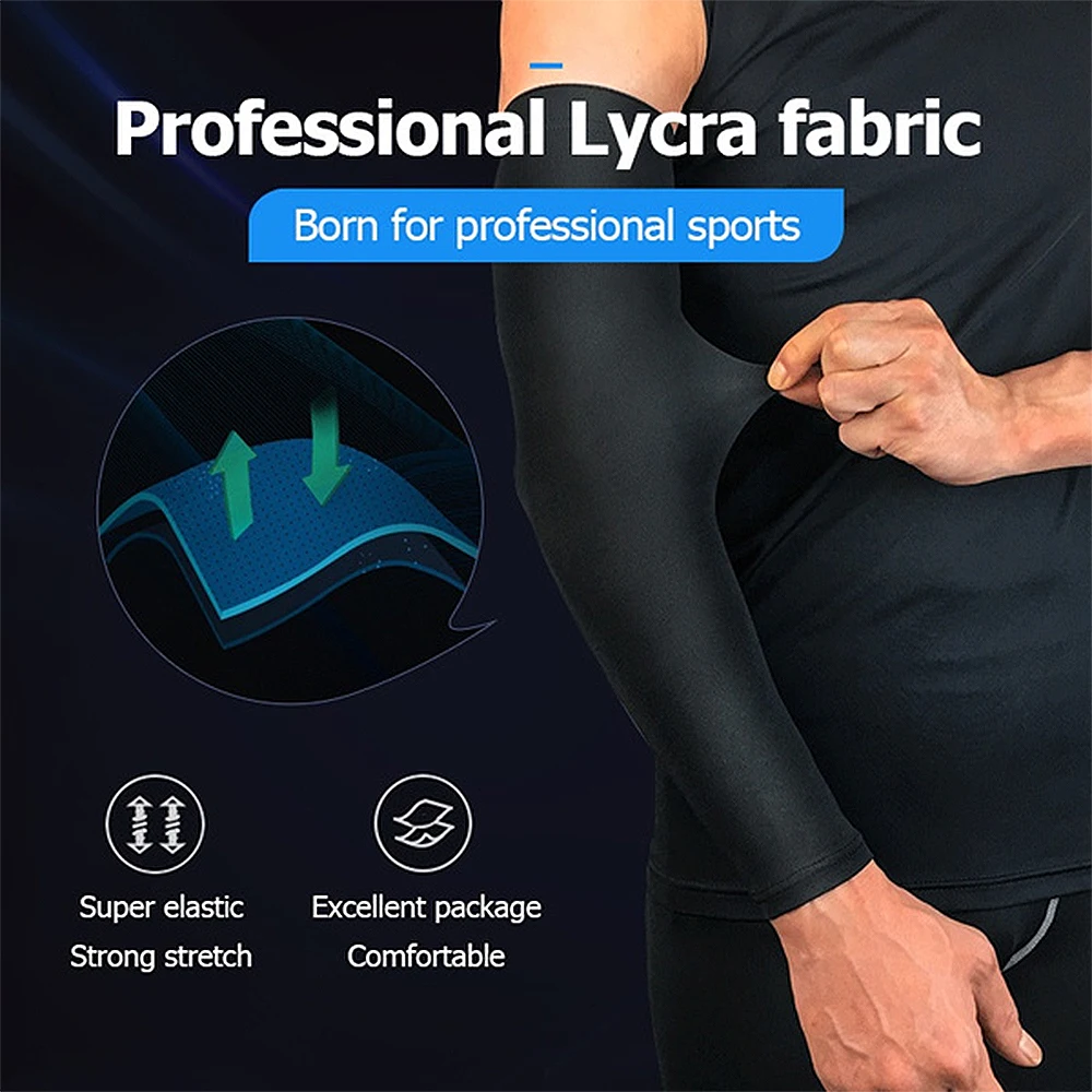 BraceTop 1 PC Sport Arm Compression Sleeve Basketball Cycling Arm Warmer Fitness Running UV Protection Volleyball Sunscreen Band