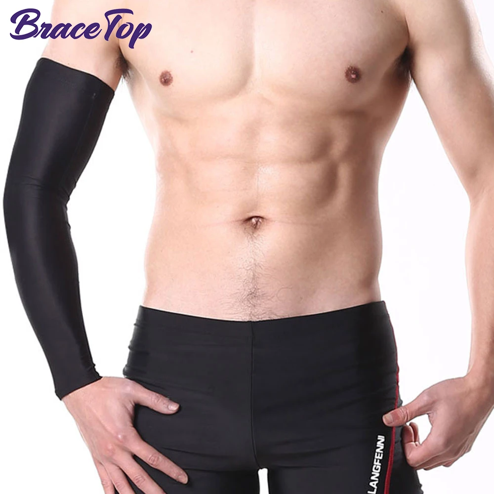 BraceTop 1 PC Sport Arm Compression Sleeve Basketball Cycling Arm Warmer Fitness Running UV Protection Volleyball Sunscreen Band