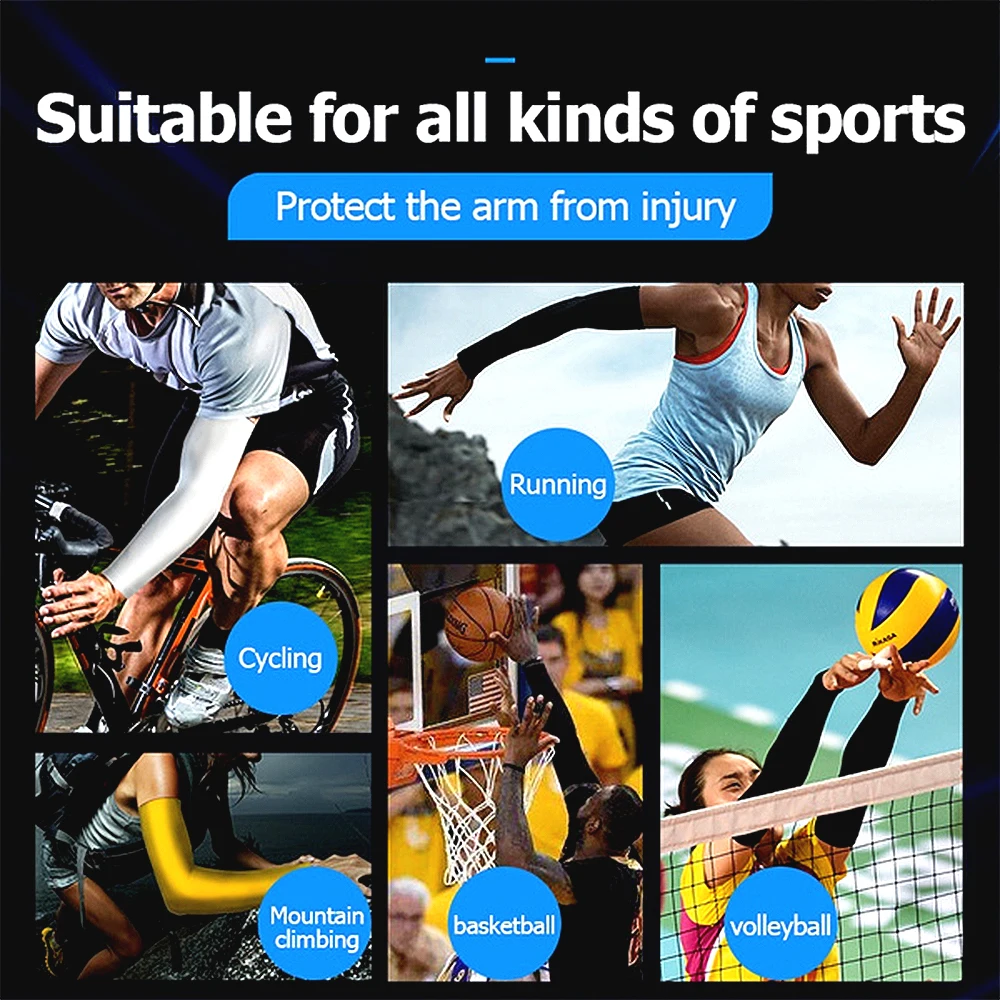 BraceTop 1 PC Sport Arm Compression Sleeve Basketball Cycling Arm Warmer Fitness Running UV Protection Volleyball Sunscreen Band