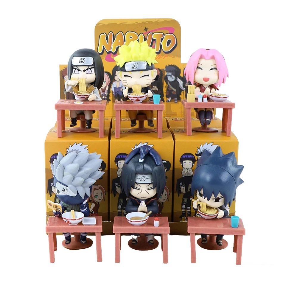 In Stock Naruto Shippuden Ramen Theme Series Blind Box - Chibi Mini PVC Anime Figures - Mystery Sasuke Uchiha & Naruto Toy Gifts