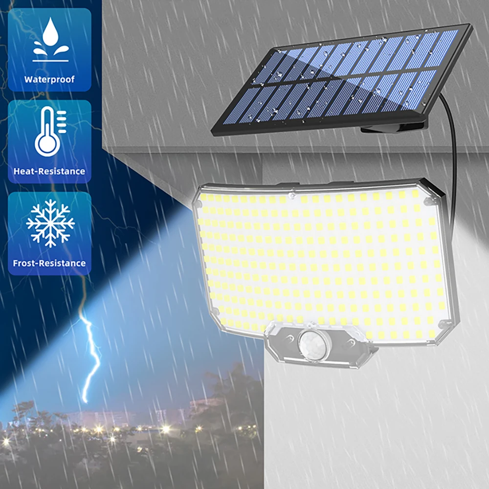 234/280 LED Solar Lights 3 Working Modes Super Bright Motion Sensor Outdoor IP65 Waterproof Flood Wall Security Lights Yard