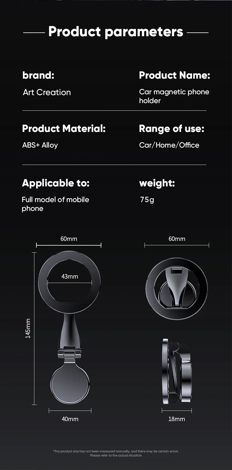 Strong Magnetic Cell Phone Holder Car 360° Swivel Adjustable Back Sticker Holder Magsafe for IPhone 15 Samsung Xiaomi Universal