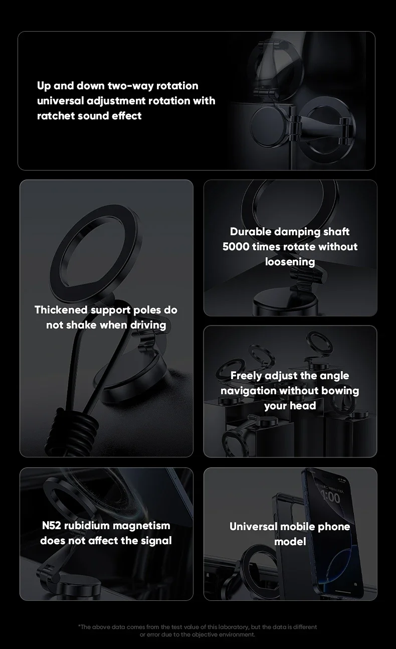 Strong Magnetic Cell Phone Holder Car 360° Swivel Adjustable Back Sticker Holder Magsafe for IPhone 15 Samsung Xiaomi Universal