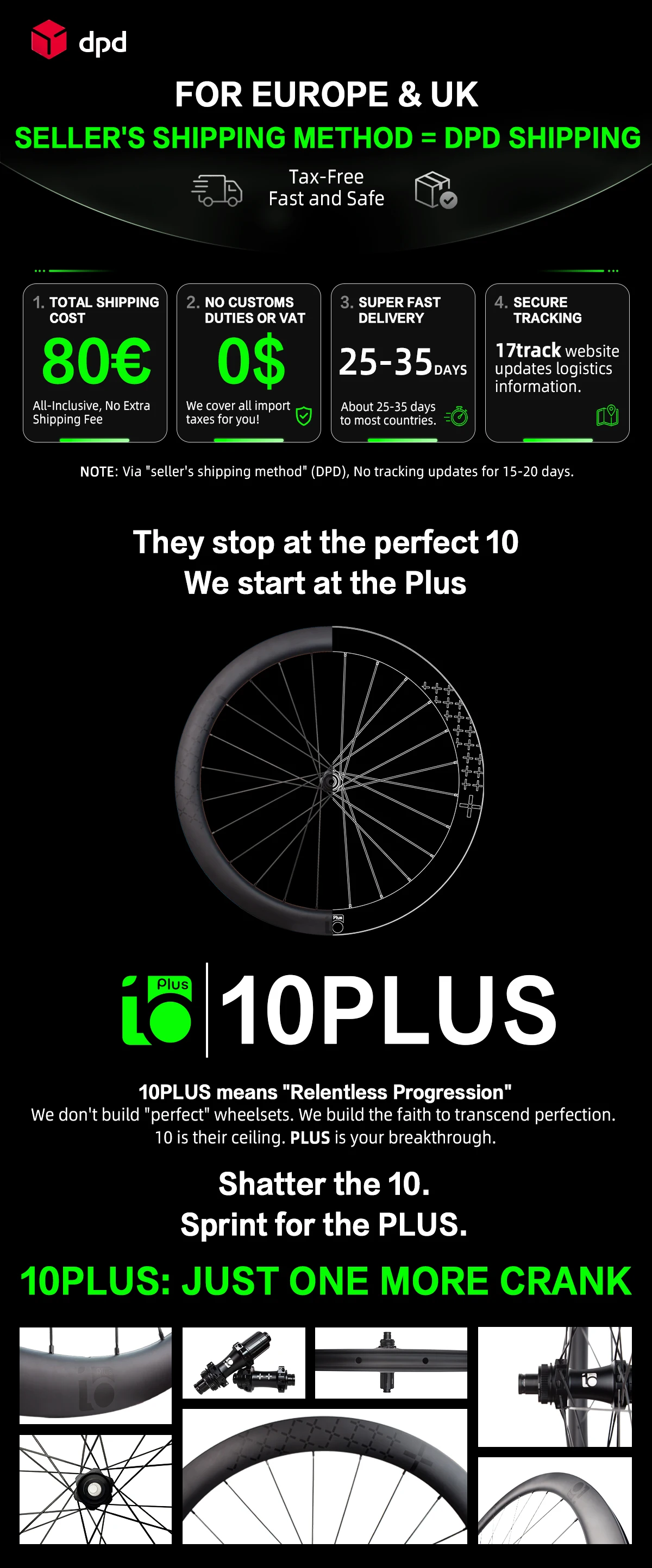 10PLUS Carbon Wheels T Series Disc Brake 700c Carbon Rim 36T Star Ratchet Center Lock Pillar 1423 Spokes Road Racing Wheelset
