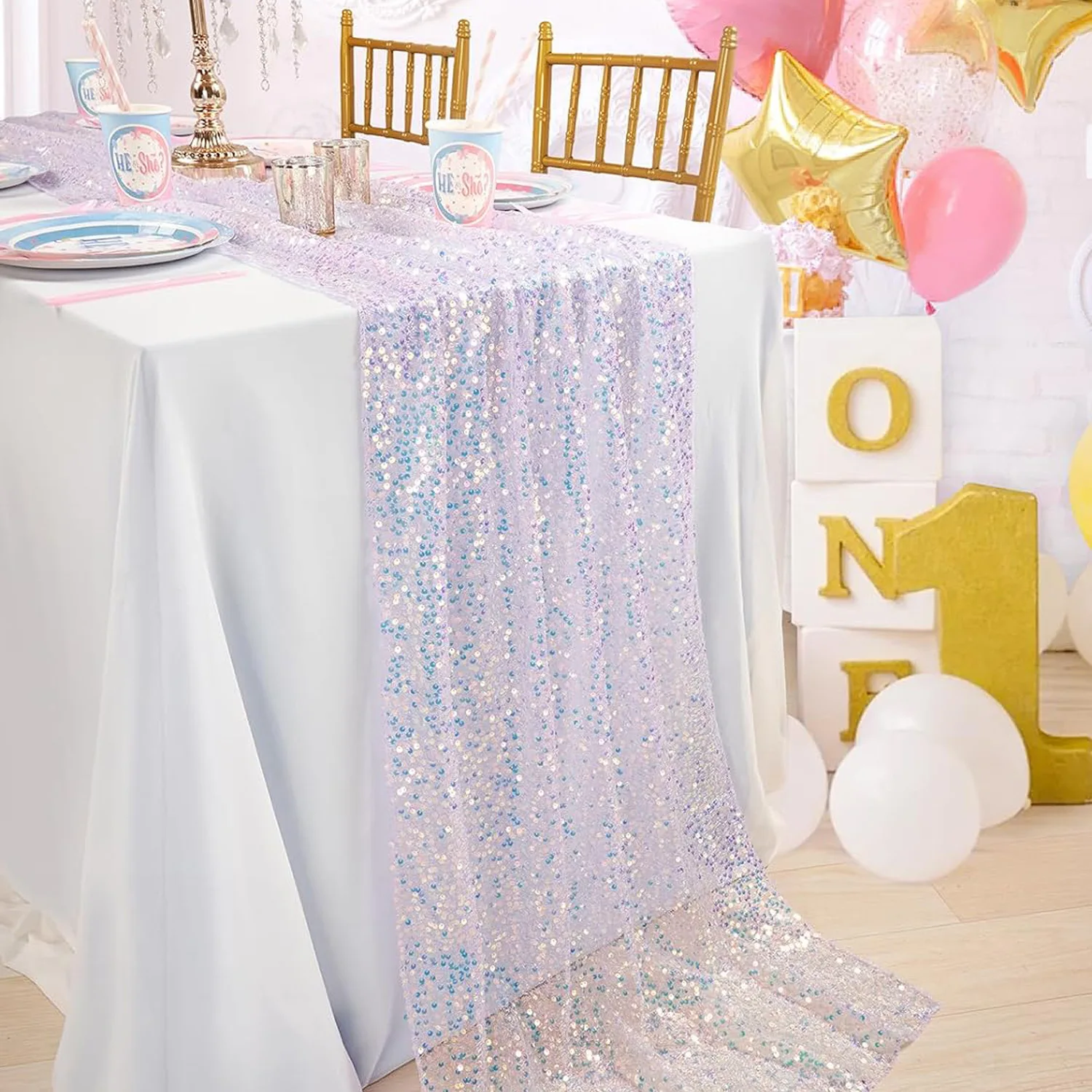 180x30cm Sequined Mermaid Glittering Table Runner Mermaid Girl Party Decor Little Mermaid Girls Birthday Wedding Party Decor
