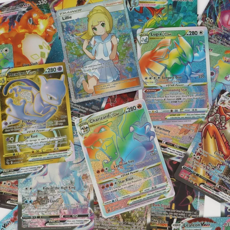 60/100Pcs English Pokemon Cards Shining MEGA GX Vmax TAG EX Vstar V Collection Cards Toys Children Gift