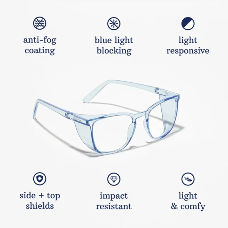 Safety Glasses Fog Goggles Protective Glasses Side Shields Anti Blue Light Protection Glasses for Men Women