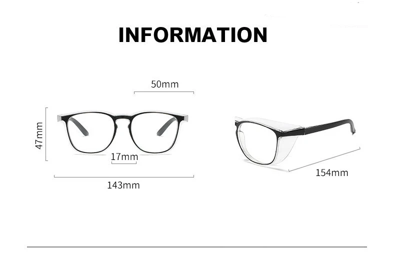 Safety Glasses Fog Goggles Protective Glasses Side Shields Anti Blue Light Protection Glasses for Men Women