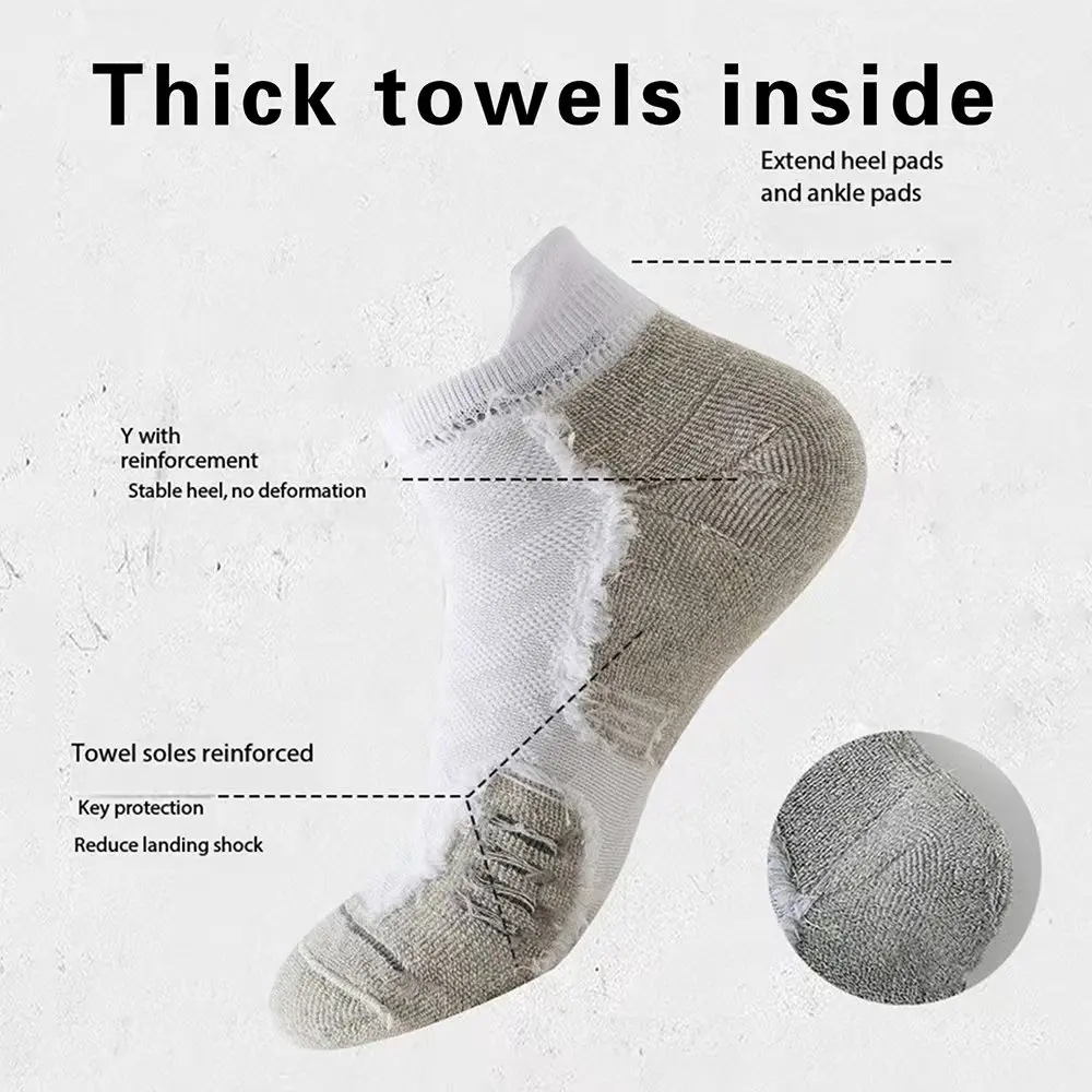 1/3Pairs Professional Sports Short Socks Men's Women Thick Towel Quick Dry Wicks Ankle Socks for Fitness Running Gift Spring New