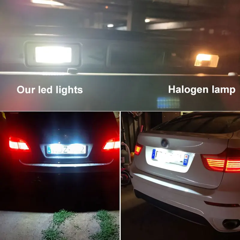 2X White LED Car License Plate Light Bulbs Auto Accessories For BMW E46 X5 E70 X6 E71 E72 E90 E92 E93 E91 M3 E39 M5 E60 E61 E82