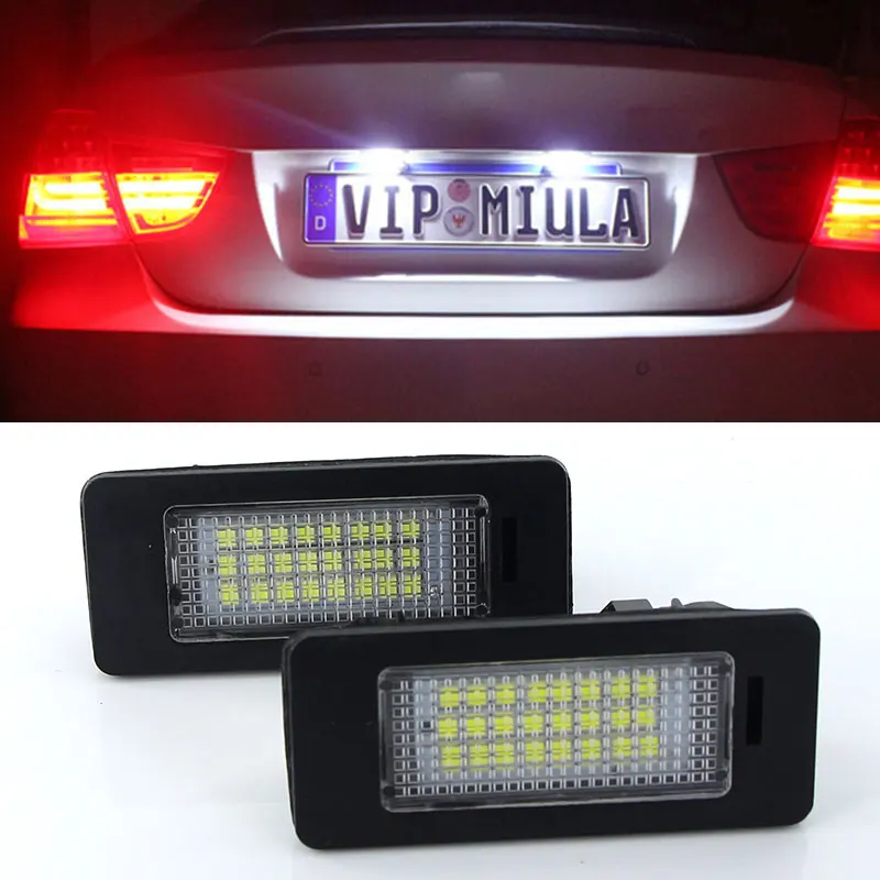 2X White LED Car License Plate Light Bulbs Auto Accessories For BMW E46 X5 E70 X6 E71 E72 E90 E92 E93 E91 M3 E39 M5 E60 E61 E82