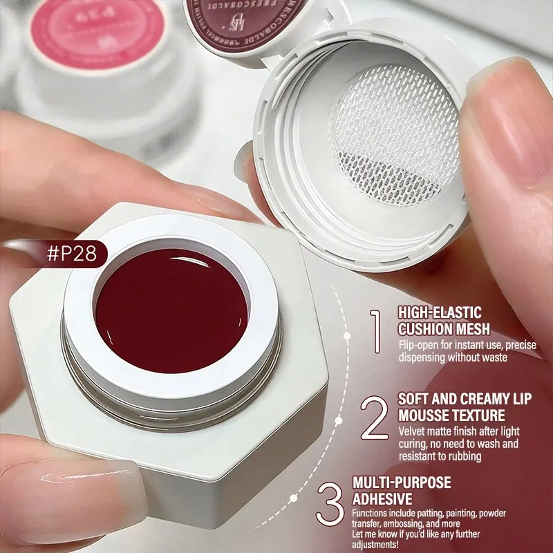 39-Color Air Cushion Patting Gel, High Saturation Blush Gradient Nail Art Gel, No Wipe Painting Transfer UV LED Soak Off Polish