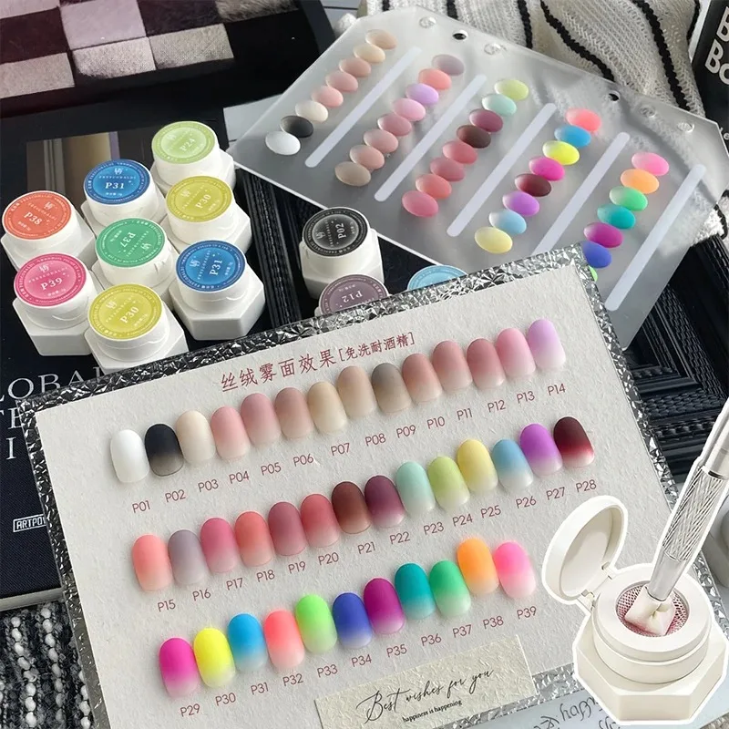 39-Color Air Cushion Patting Gel, High Saturation Blush Gradient Nail Art Gel, No Wipe Painting Transfer UV LED Soak Off Polish