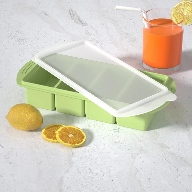 Single Grid 250ml/500ml Silicone Freezer Trays Mold Large Ice Tray Mold Food Storage Box Fresh-keeping for Freezing Soup