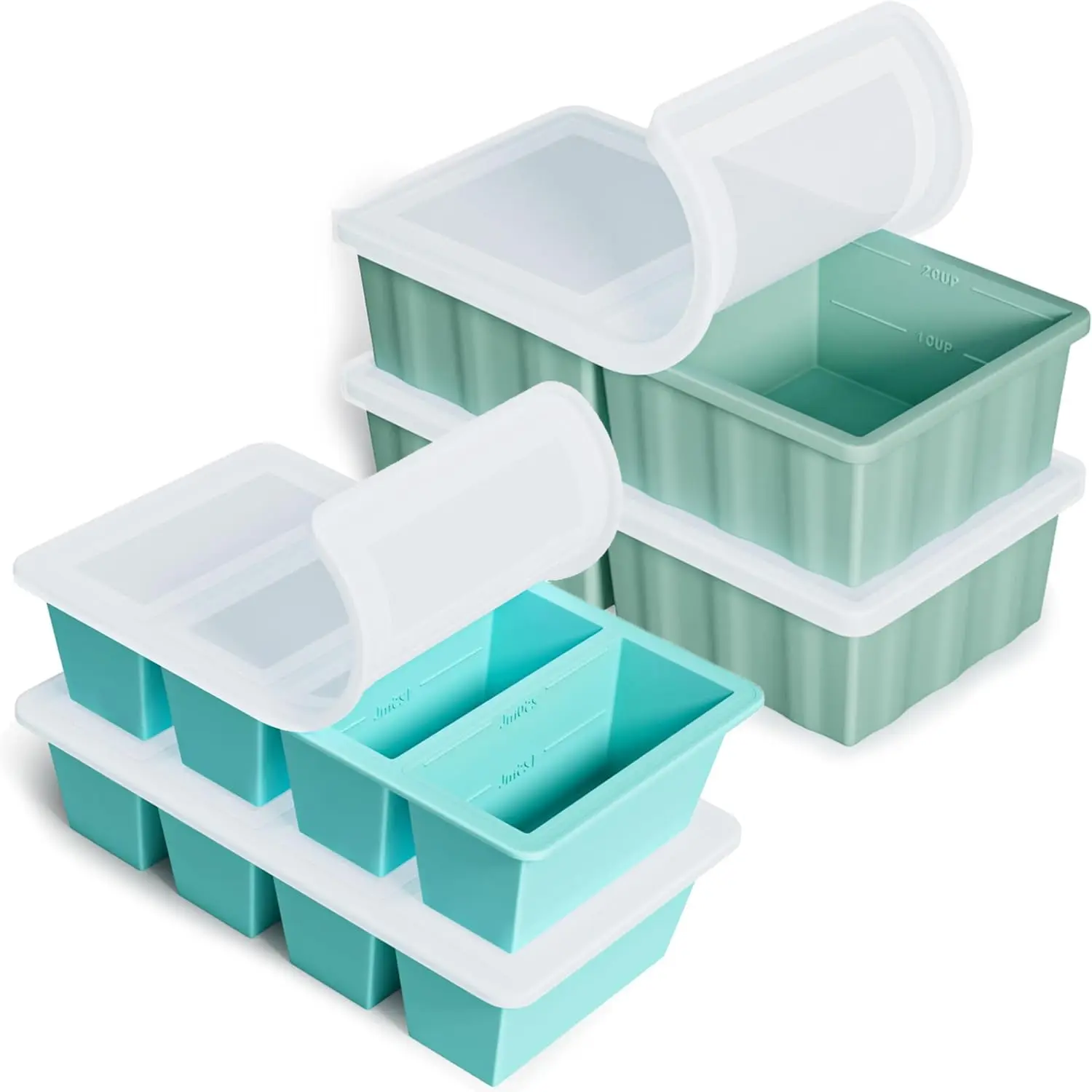 Single Grid 250ml/500ml Silicone Freezer Trays Mold Large Ice Tray Mold Food Storage Box Fresh-keeping for Freezing Soup