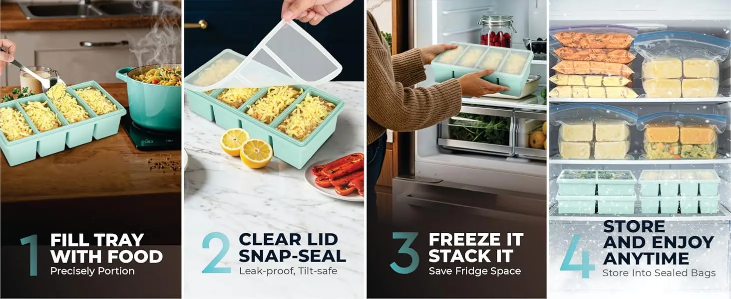 Single Grid 250ml/500ml Silicone Freezer Trays Mold Large Ice Tray Mold Food Storage Box Fresh-keeping for Freezing Soup