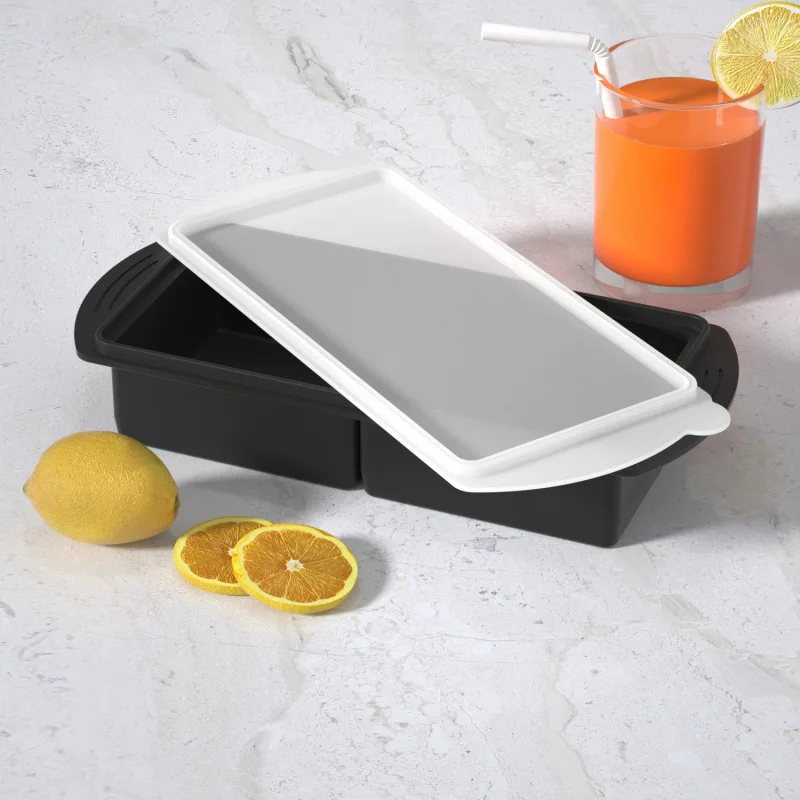 Single Grid 250ml/500ml Silicone Freezer Trays Mold Large Ice Tray Mold Food Storage Box Fresh-keeping for Freezing Soup
