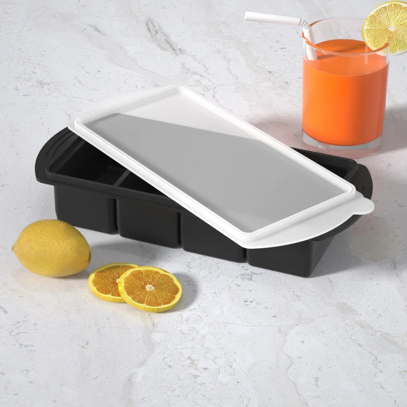 Single Grid 250ml/500ml Silicone Freezer Trays Mold Large Ice Tray Mold Food Storage Box Fresh-keeping for Freezing Soup