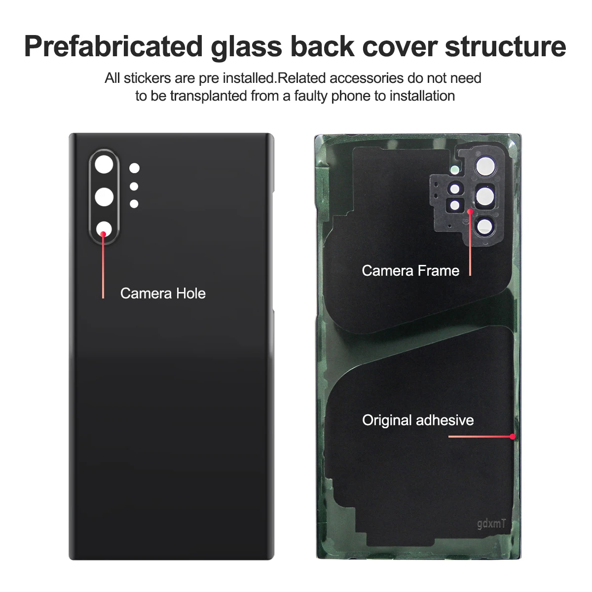 For Samsung Note 10 Plus N970F N975F Battery Back Cover Rear Glass Case Housing Adhesive Camera Lens Replacement for Note 10