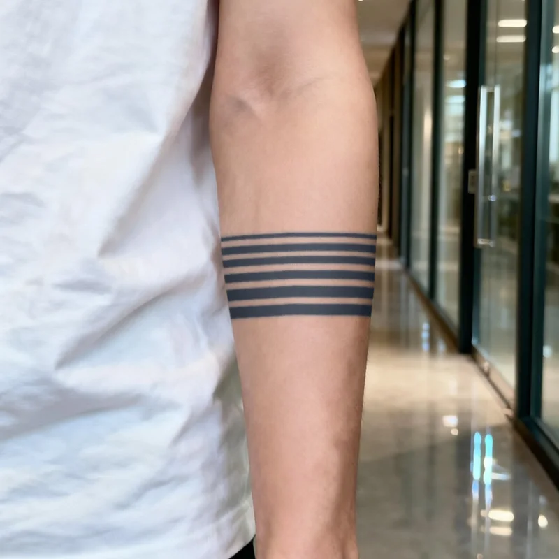 Geometric Line ArmBand Waterproof Temporary Tattoo Stickers, Long-lasting Waterproof for One to Two Weeks, Suitable for Arm, Leg
