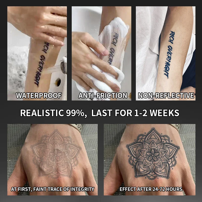 Geometric Line ArmBand Waterproof Temporary Tattoo Stickers, Long-lasting Waterproof for One to Two Weeks, Suitable for Arm, Leg