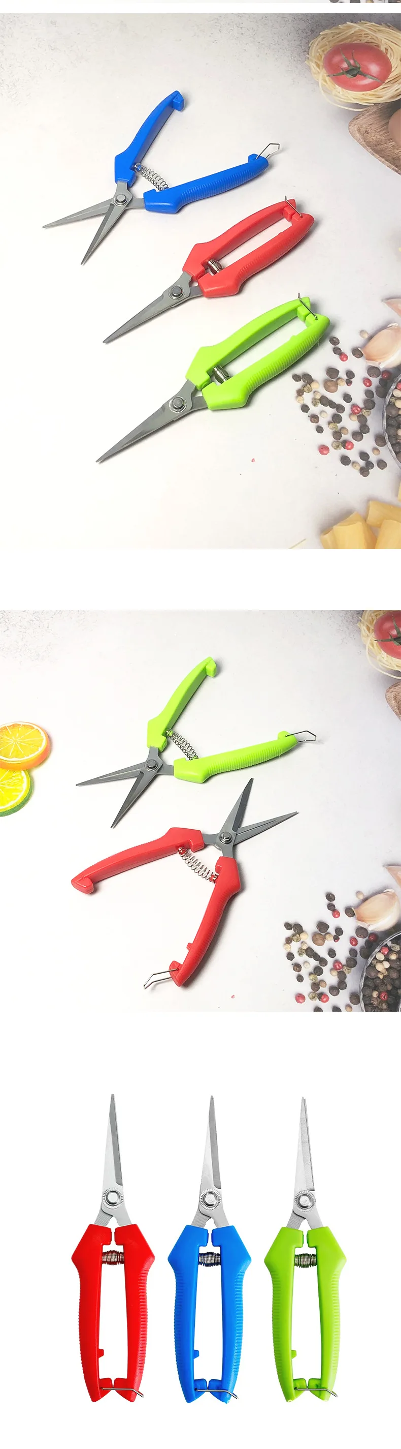 Straight Head Pruning Shears Non-slip HandleStainless Steel Outils Manuels Household Bonsai Garden Scissors Pruing Shear 1Pcs